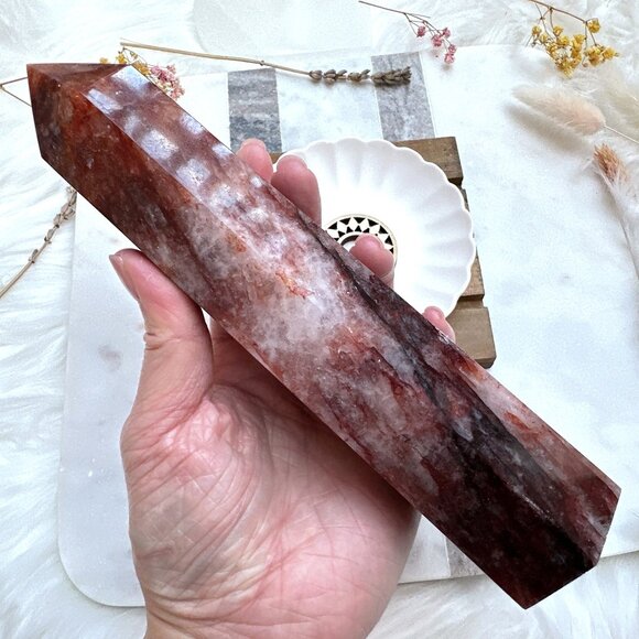 Beautiful Hematoid/Fire Quartz Tower - Picture 3 of 7